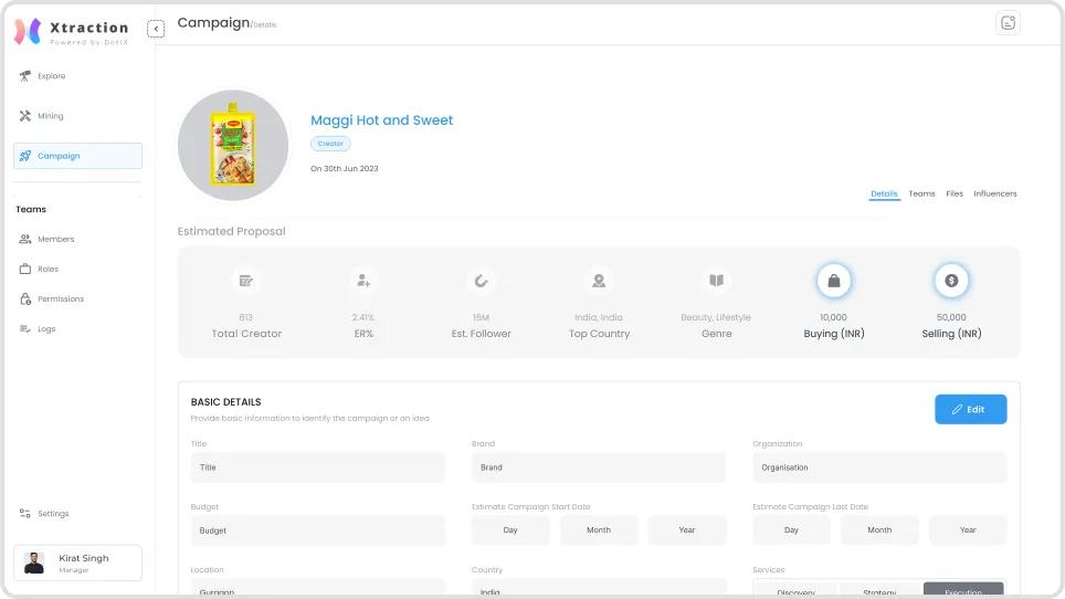 xtraction dashboard